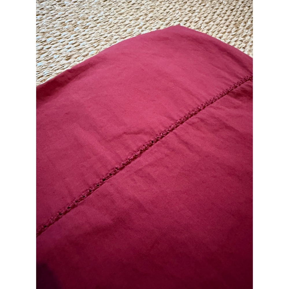 Ralph Lauren Home Twin Flat Sheet Burgundy Red 100% Supima Cotton Hemstitch